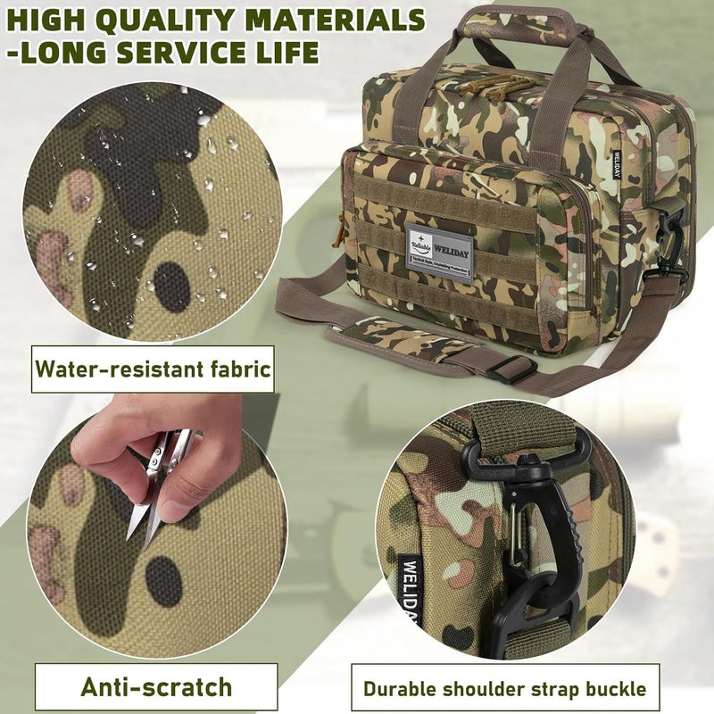 WELIDAY Gun Range Bag, Tactical 2 Pistol Bag for Handguns and Ammo, Firearm Shooting Case with Multi-Pockets, Duffle Bag for Shooting & Outdoor Hunting - Image 3